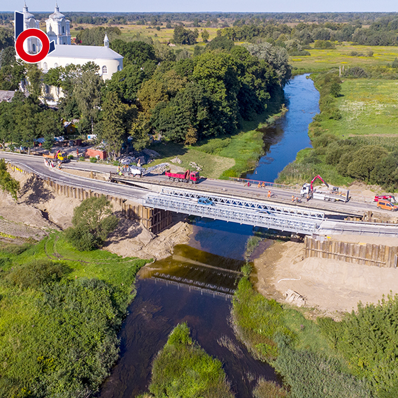 Cấu trúc thép tùy chỉnh cầu Bailey Bridge đúc sẵn cho người đi bộ khung thép tạm thời cầu giàn